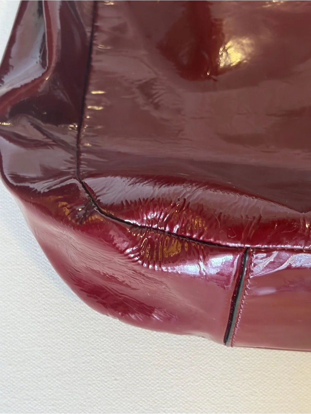 Coach Burgundy Patent Leather Shoulder Bag Y2K SoHo